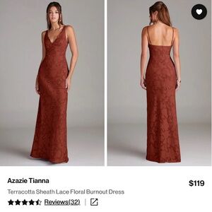 Azazie Tianna Terracotta Maxi Dress